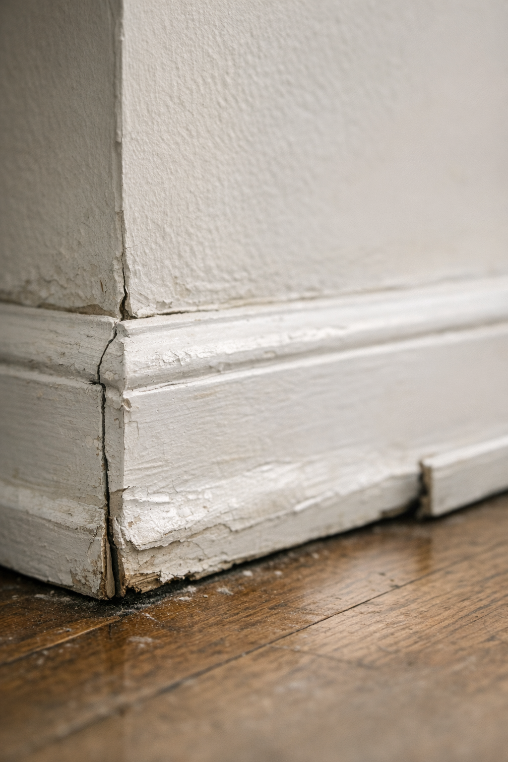 Damaged Baseboards Needing Replacement