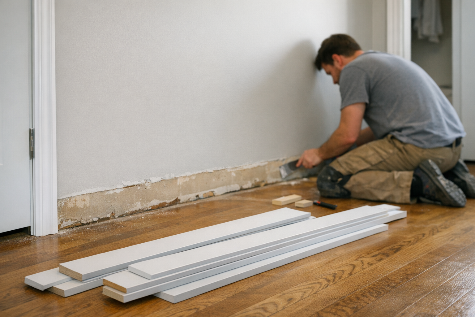 Careful Baseboard Removal and Prep