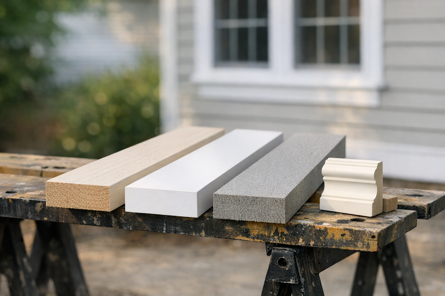 Wood, PVC, and composite trim options