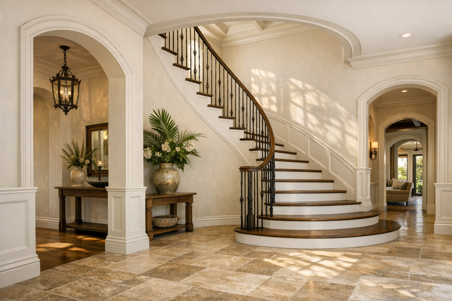 Substantial Trim in Mediterranean-Influenced Home