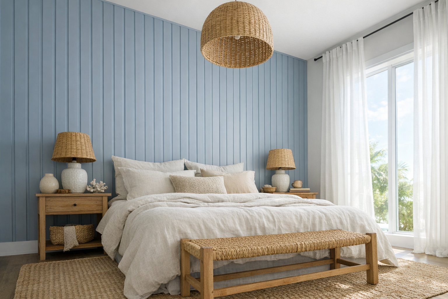Board and Batten Adds Height in a Bedroom